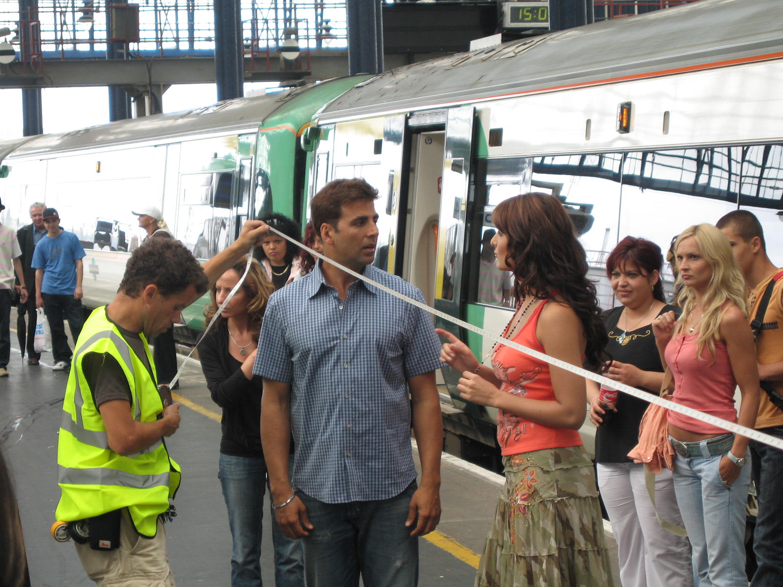 Katrina Kaif and Akshay Kumar on the set of Namastey London