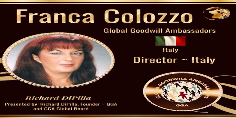 Franca Colozzo Global Goodwill Embassder Itlay