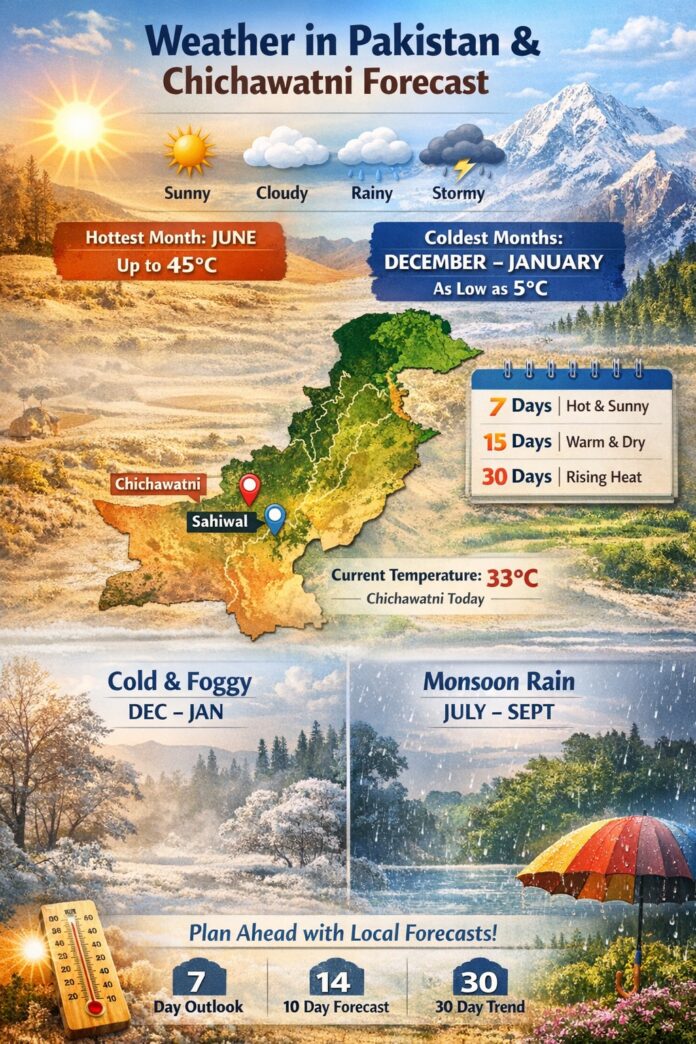 Weather forecast for Pakistan and Chichawatni Weather forecast for Pakistan