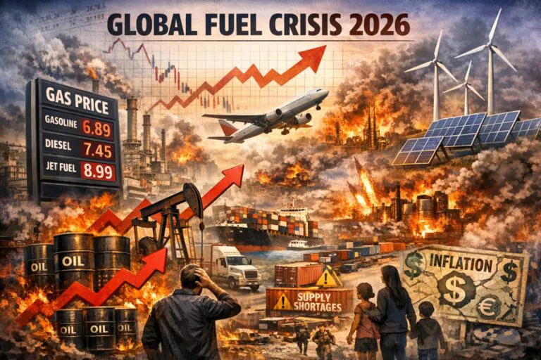Global fuel crisis 2026 illustration